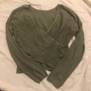 Olive green reversible sweater